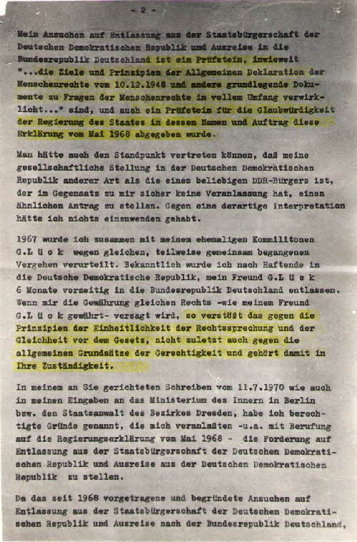 Günter Knoblauch - Schreiben an den Generalstaatsanwalt der DDR Günter Knoblauch - Schreiben an den Generalstaatsanwalt der DDR