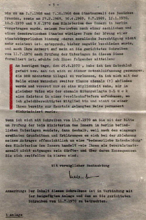 Günter Knoblauch - Schreiben an den Generalstaatsanwalt der DDR Günter Knoblauch - Schreiben an den Generalstaatsanwalt der DDR