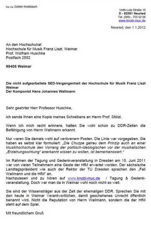 HfM - Prof. Huschke: Die SED-Vergangenheit der HfM