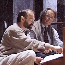 H. Johannes Wallmann und Karl Anton Rickenbacher im Berliner Dom,  Proben zu INNENKLANG mit dem Rundfunk-Sinfonieorchester Berlin